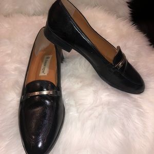 Etienne Aigner Kaylen Black Leather Flats Size 10M
